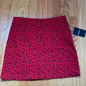 Red Trendy Cheetah Print Skirt